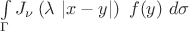 \int\limits_{\Gamma}J_\nu\left(\lambda\,\, |x-y|\right) \,\,f(y)\,\,d\sigma
