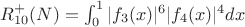 $R_{10}^{+}(N)=\int_0^1{|f_3(x)|^6|f_4(x)|^4} dx$