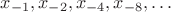 $x_{-1}, x_{-2}, x_{-4}, x_{-8}, \ldots$ $x_{-1}, x_{-2}, x_{-4}, x_{-8}, \ldots$