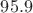 $95.9%\in[93.6,96.4]$