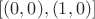 $[(0, 0), (1, 0)]$
