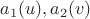 $a_1(u),a_2(v)$