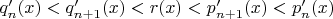 $q'_{n}(x) < q'_{n+1}(x) < r(x) < p'_{n+1}(x) < p'_{n}(x)$