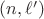 $(n,\ell')$
