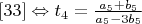 $\eqno[33]\Leftrightarrow t_4=\frac{a_5+b_5}{a_5-3b_5}$