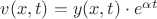 $v(x,t)=y(x,t)\cdot e^{\alpha t}$