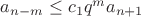 $a_{n-m}\le c_1q^ma_{n+1}$