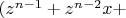 $(z^{n-1}+z^{n-2}x+$