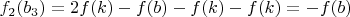 $f_2(b_3)=2f(k)-f(b)-f(k)-f(k)=-f(b)$