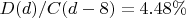 $D(d)/C(d-8) = 4.48\%$