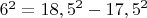 $6^2={18,5}^2-{17,5}^2$