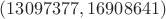 $(13097377, 16908641)$