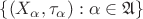 $\{(X_{\alpha},\tau_{\alpha}):\alpha\in\mathfrak A\}$