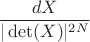 $$
\dfrac{dX}{|\det(X)|^{2N}}
$$