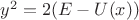 $y^2=2(E-U(x))$