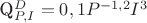 Q^D_{P,I} = 0,1P^{-1,2}I^3