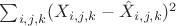 $ \sum_{i,j,k} (X_{i,j,k} - \hat{X}_{i,j,k})^2 $