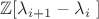 $\mathbb{Z}[ \lambda_{i+1}-\lambda_i \;]$
