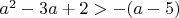 $a^2-3a+2>-(a-5)$