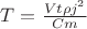 $T=\frac{Vt\rho j^2}{Cm}$