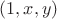 $(1,x,y)$