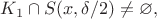 $K_1\cap S(x, \delta/2)\ne\varnothing,$