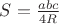 $S=\frac {abc}{4R}$