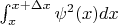 $\int_x^{x+\Delta x}{\psi^2(x)dx}$