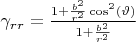 $\gamma_{rr} = \frac{1+\frac{b^2}{r^2}\cos^2(\vartheta)}{1+\frac{b^2}{r^2}}$