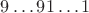$9\ldots91\ldots1$