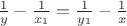 $\frac{1}{y} - \frac{1}{x_1} = \frac{1}{y_1} - \frac{1}{x}$