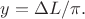 $y=\Delta{L}/\pi.$