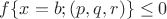 $f\{x=b;(p,q,r)\}\le0$
