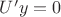 $U'y=0$