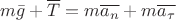 $$m\bar g + \overline T  = m\overline {{a_n}}  + m\overline {{a_\tau }} $$