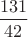 $\displaystyle \frac{131}{42}$