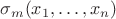 $\sigma_m(x_1,\dots,x_n)$
