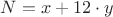 $N = x+12\cdot y$