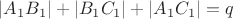 $|A_1B_1|+|B_1C_1|+|A_1C_1|=q$