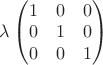 $\lambda\begin{pmatrix}
1 & 0 &0 \\
0 & 1 & 0 \\
0 & 0 & 1 
\end{pmatrix}$