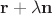 $\mathbf r+\lambda\mathbf n$