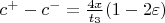 $c^+-c^-=\frac{4x}{t_3}(1-2\varepsilon)$