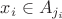 $x_i\in A_{j_i}$