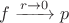 $f \xrightarrow[]{r\to0} p$