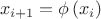 \[
x_{i + 1}  = \phi \left( {x_i } \right)
\]