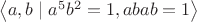 $\left\langle a, b \mid a^5b^2 = 1, abab = 1 \right\rangle$