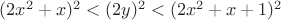 $(2x^2+x)^2<(2y)^2<(2x^2+x+1)^2$