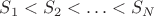 $S_1<S_2<\ldots<S_N$