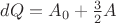 $dQ={A_0}{А+{\frac3 2}A}$