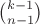 ${k-1\choose n-1}$